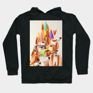 Cute dogs on dog birthday. Hoodie